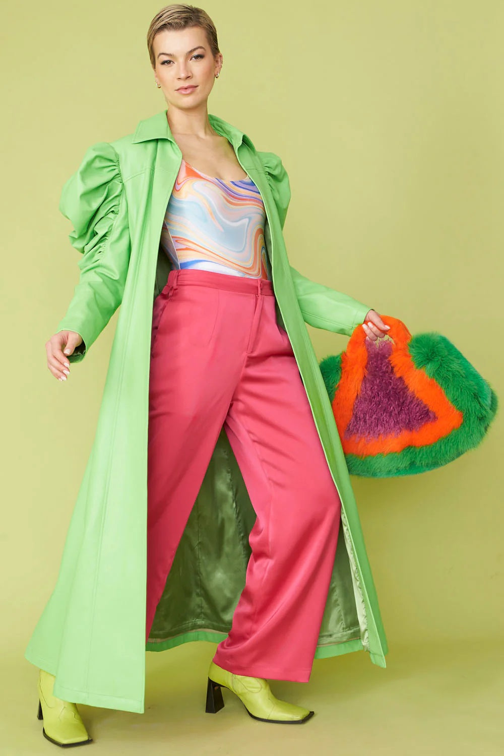 Hand Crafted Bamboo Multicolor Faux Fur Bag-Bags-Buy Me Fur Ltd-One Size-Multicolor-Bamboo-Urbanheer