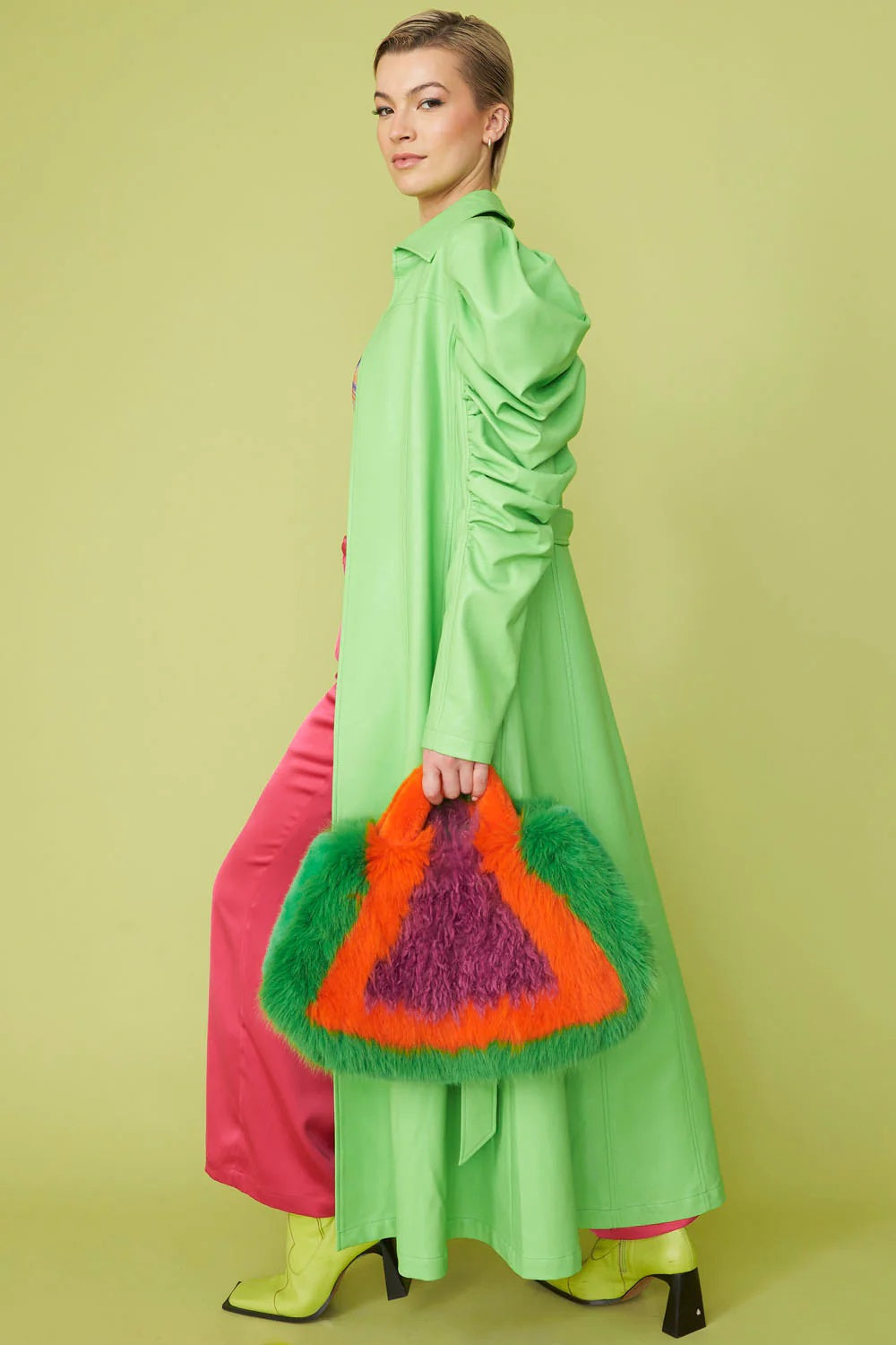 Hand Crafted Bamboo Multicolor Faux Fur Bag-Bags-Buy Me Fur Ltd-One Size-Multicolor-Bamboo-Urbanheer