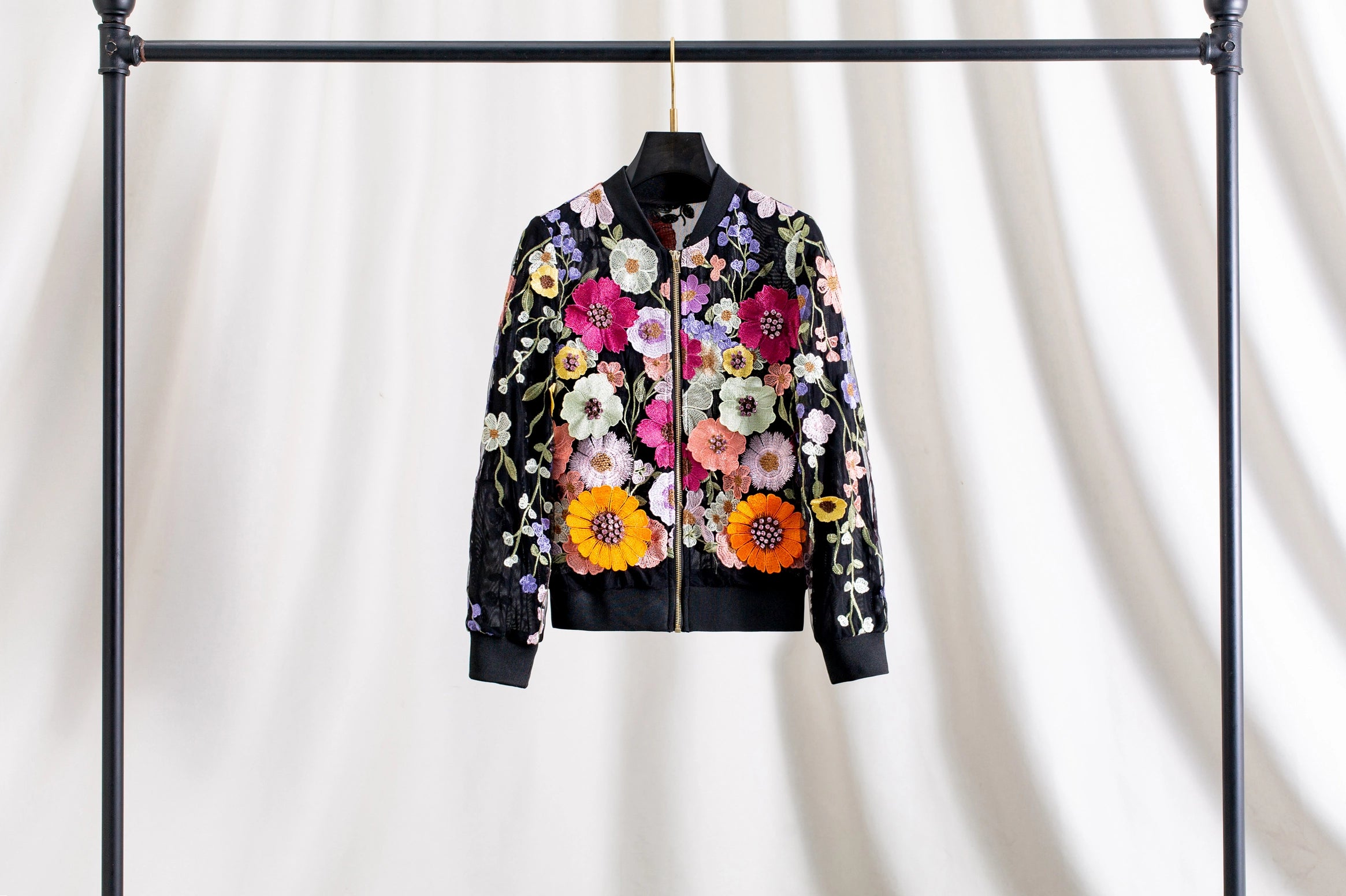 Handmade Beaded Floral Embellished Rhinestone Jacket