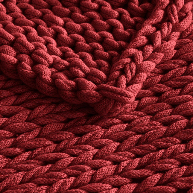 Handmade Chunky Double Knit Throw, Red