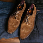 Handmade Men's Brown Suede Leather Oxford Shoes-Shoes - Men-The Royale Leather-US 6/ UK 5.5/ EUR 39-Urbanheer