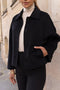 Handmade Oversized Cropped Wool Coat Black-Coat-Attentif Paris-S-Urbanheer