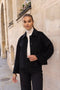 Handmade Oversized Cropped Wool Coat Black-Coat-Attentif Paris-S-Urbanheer
