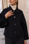 Handmade Oversized Cropped Wool Coat Black-Coat-Attentif Paris-S-Urbanheer