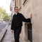 Handmade Oversized Cropped Wool Coat Black-Coat-Attentif Paris-S-Urbanheer