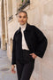 Handmade Oversized Cropped Wool Coat Black-Coat-Attentif Paris-S-Urbanheer