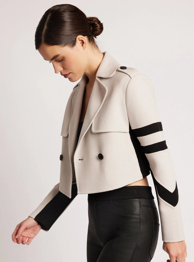 Handmade Wool Crop Jacket-Jacket-Blanc Noir-XS-Pumice Stone-Urbanheer