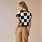 Hannah Loose Fit Checker Knit Top Black-TOP-Papermoon-Black-S-Urbanheer