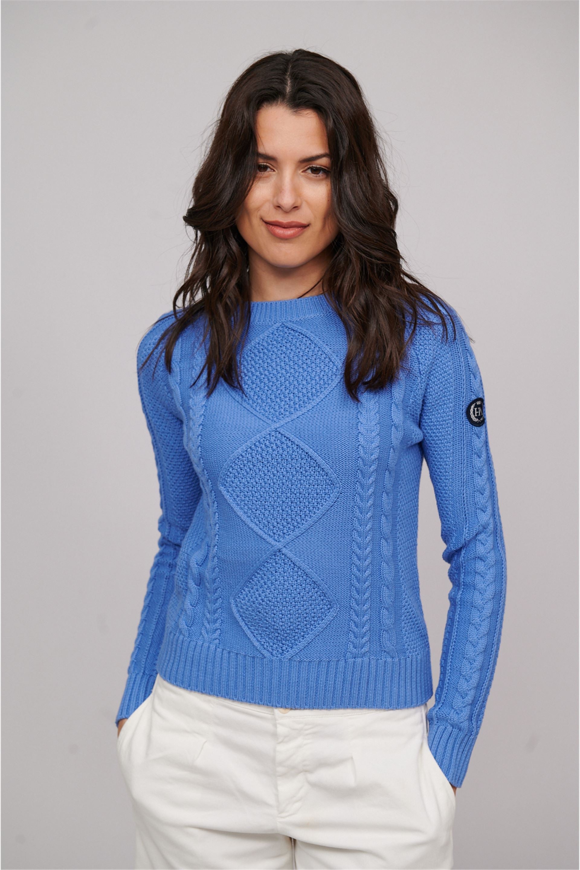Hannah Luxury Cotton Women Sweater Blue-Sweater-Henry Arroway-Blue-XS-Urbanheer