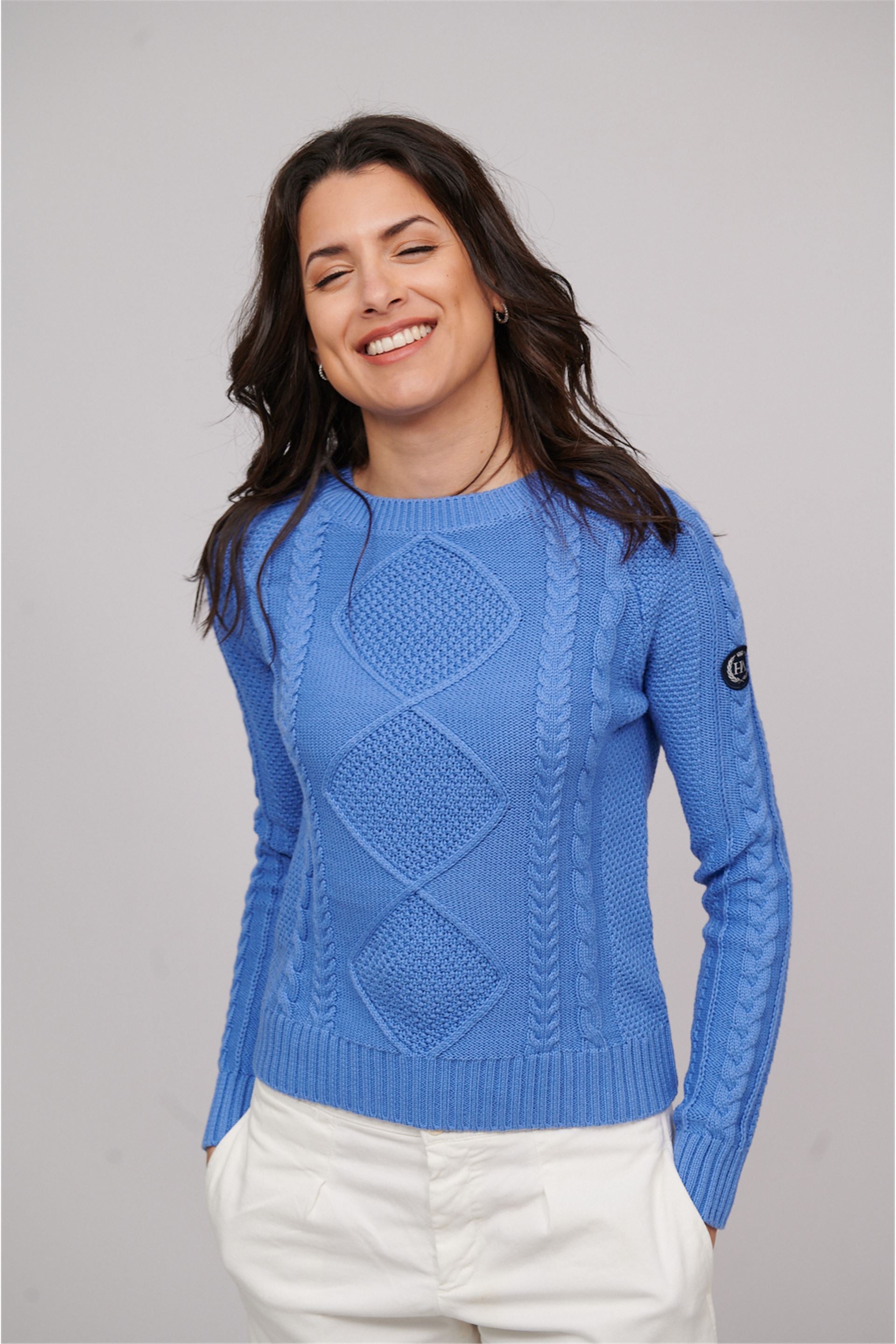 Hannah Luxury Cotton Women Sweater Blue-Sweater-Henry Arroway-Blue-XS-Urbanheer