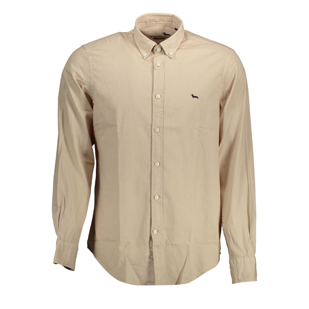 Harmont & Blaine Beige Cotton Men Shirt-Harmont & Blaine-XL-Urbanheer