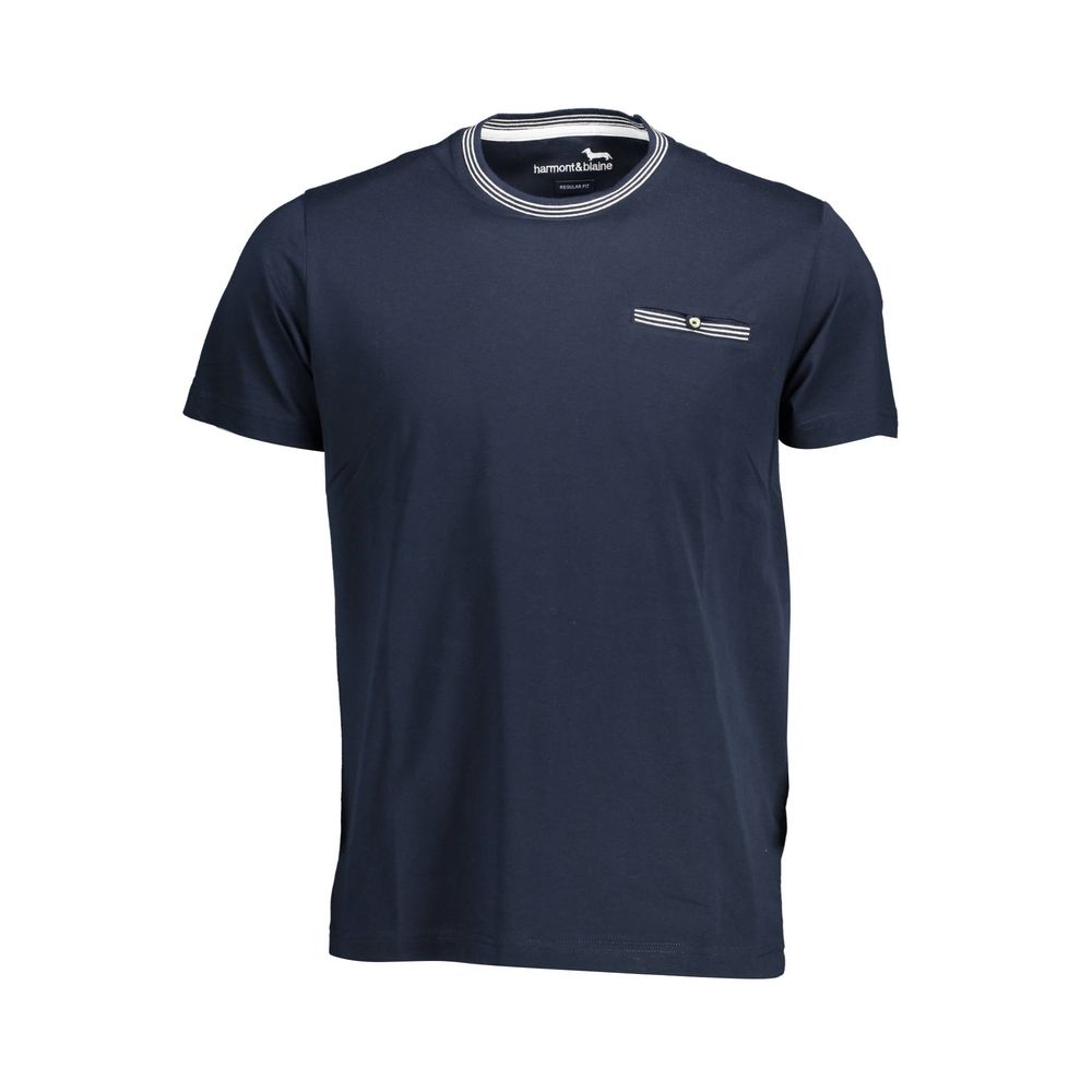 Harmont & Blaine Blue Cotton T-Shirt-Harmont & Blaine-XL-Urbanheer