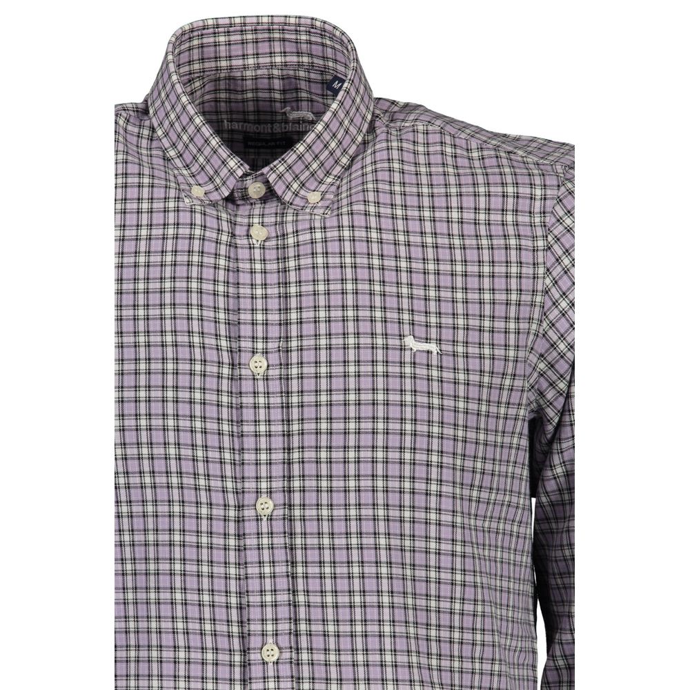 Harmont & Blaine Purple Cotton Men Shirt-Harmont & Blaine-S-Urbanheer