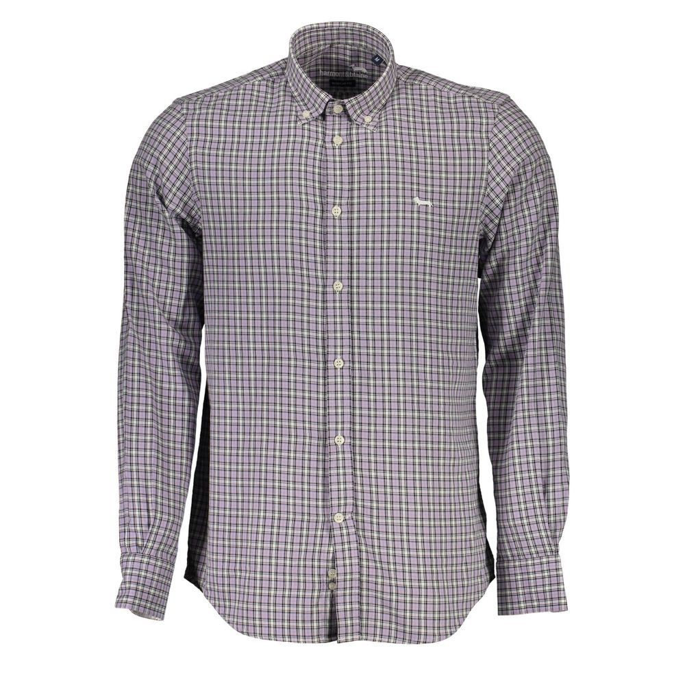 Harmont & Blaine Purple Cotton Men Shirt-Harmont & Blaine-S-Urbanheer