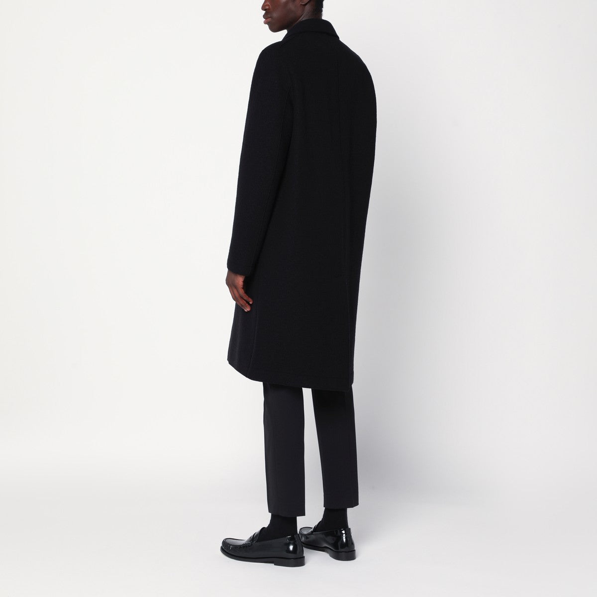 Harris Wharf London Black single-breasted wool coat