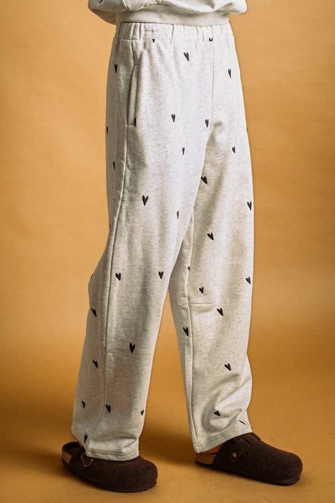 Heart Embroidered Sweatpants