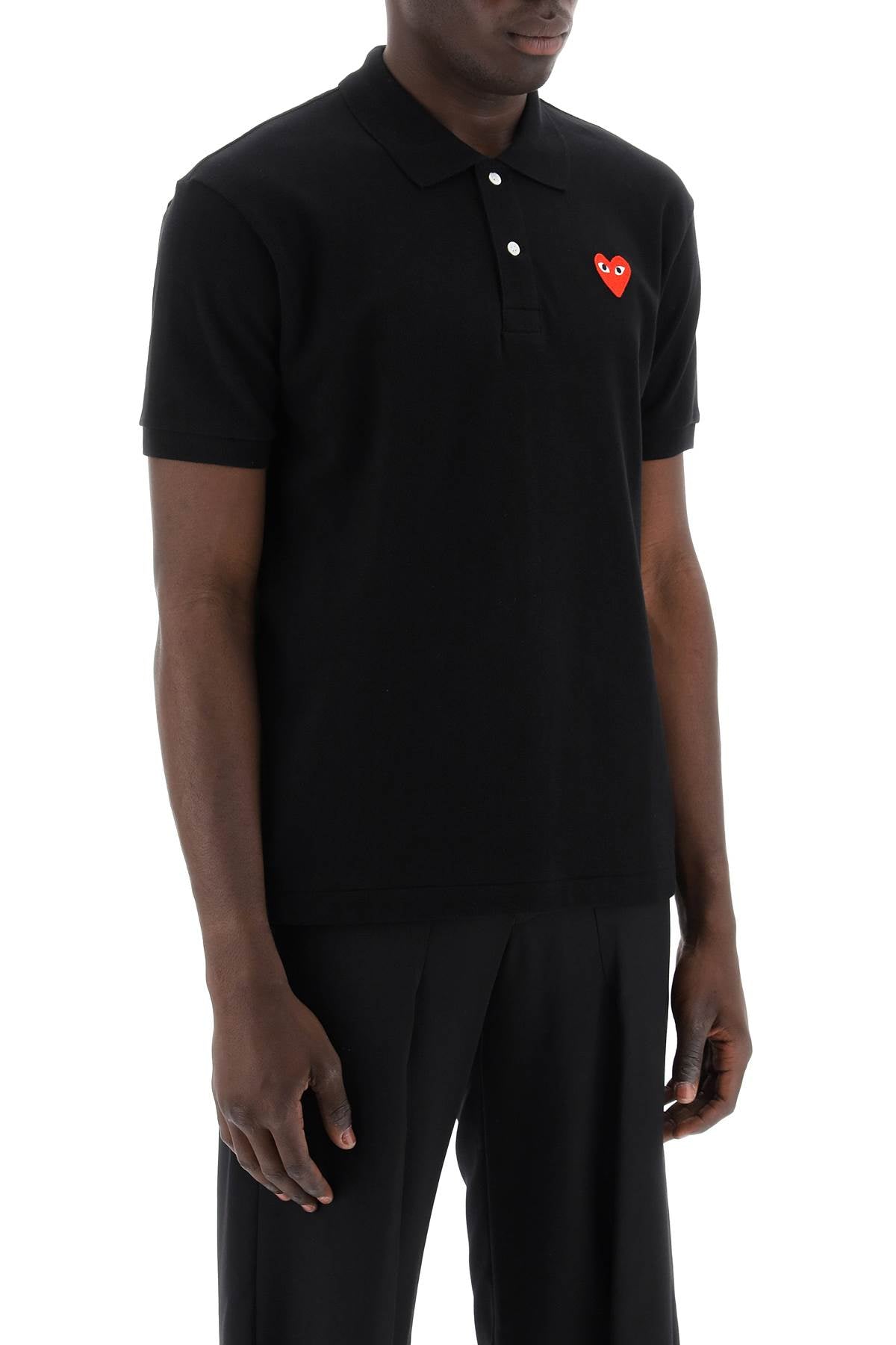 Heart Polo Shirt-men > clothing > t-shirts and sweatshirts > polo shirts-Comme Des Garcons Play-l-Bianco-Urbanheer