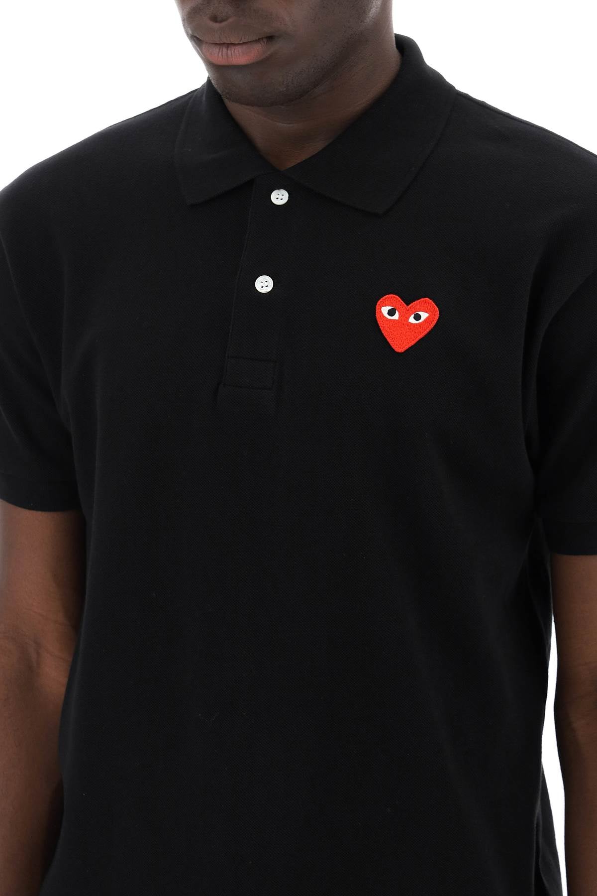 Heart Polo Shirt-men > clothing > t-shirts and sweatshirts > polo shirts-Comme Des Garcons Play-l-Bianco-Urbanheer