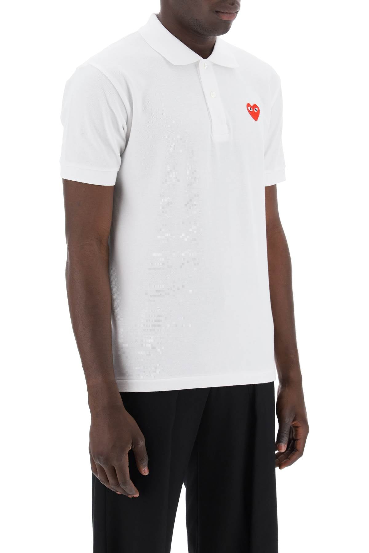 Heart Polo Shirt-men > clothing > t-shirts and sweatshirts > polo shirts-Comme Des Garcons Play-l-Bianco-Urbanheer