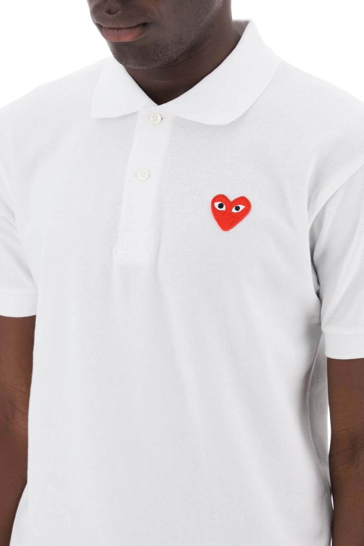 Heart Polo Shirt-men > clothing > t-shirts and sweatshirts > polo shirts-Comme Des Garcons Play-l-Bianco-Urbanheer