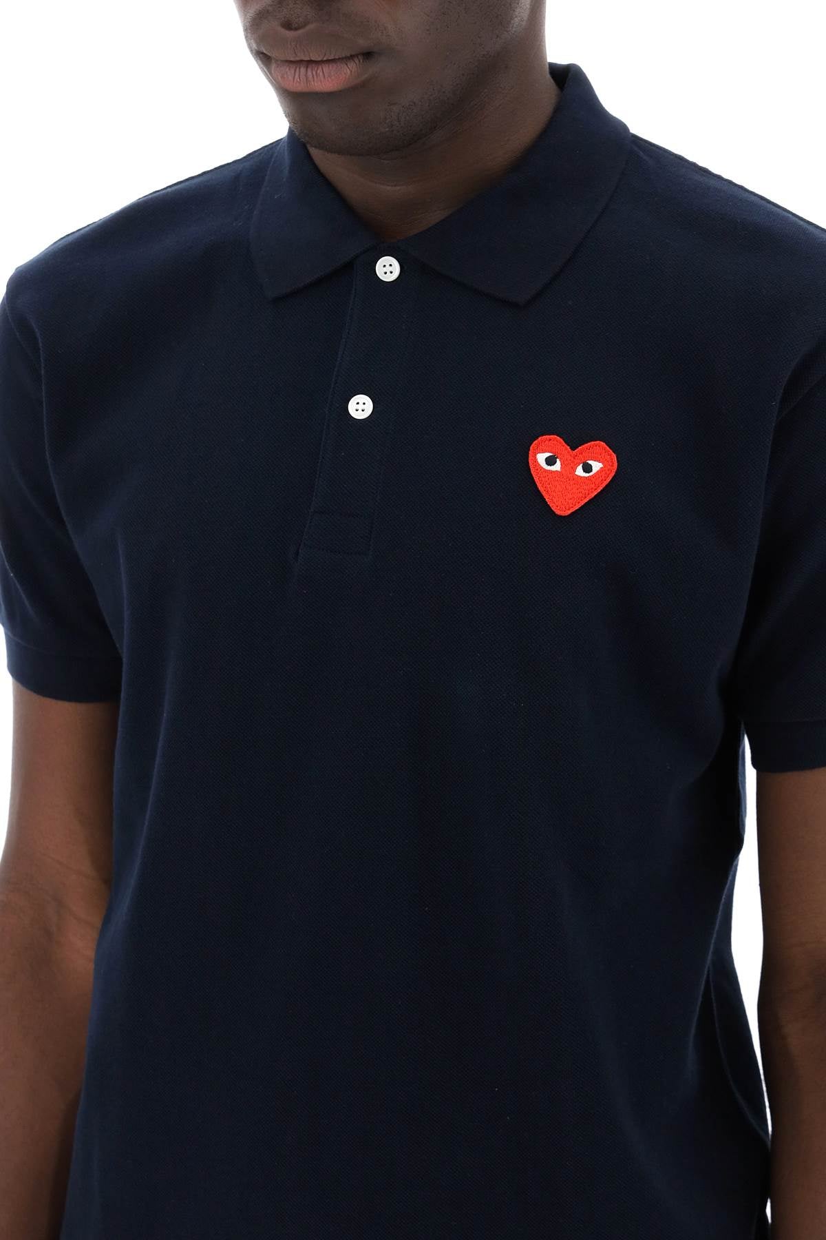 Heart Polo Shirt-men > clothing > t-shirts and sweatshirts > polo shirts-Comme Des Garcons Play-l-Bianco-Urbanheer