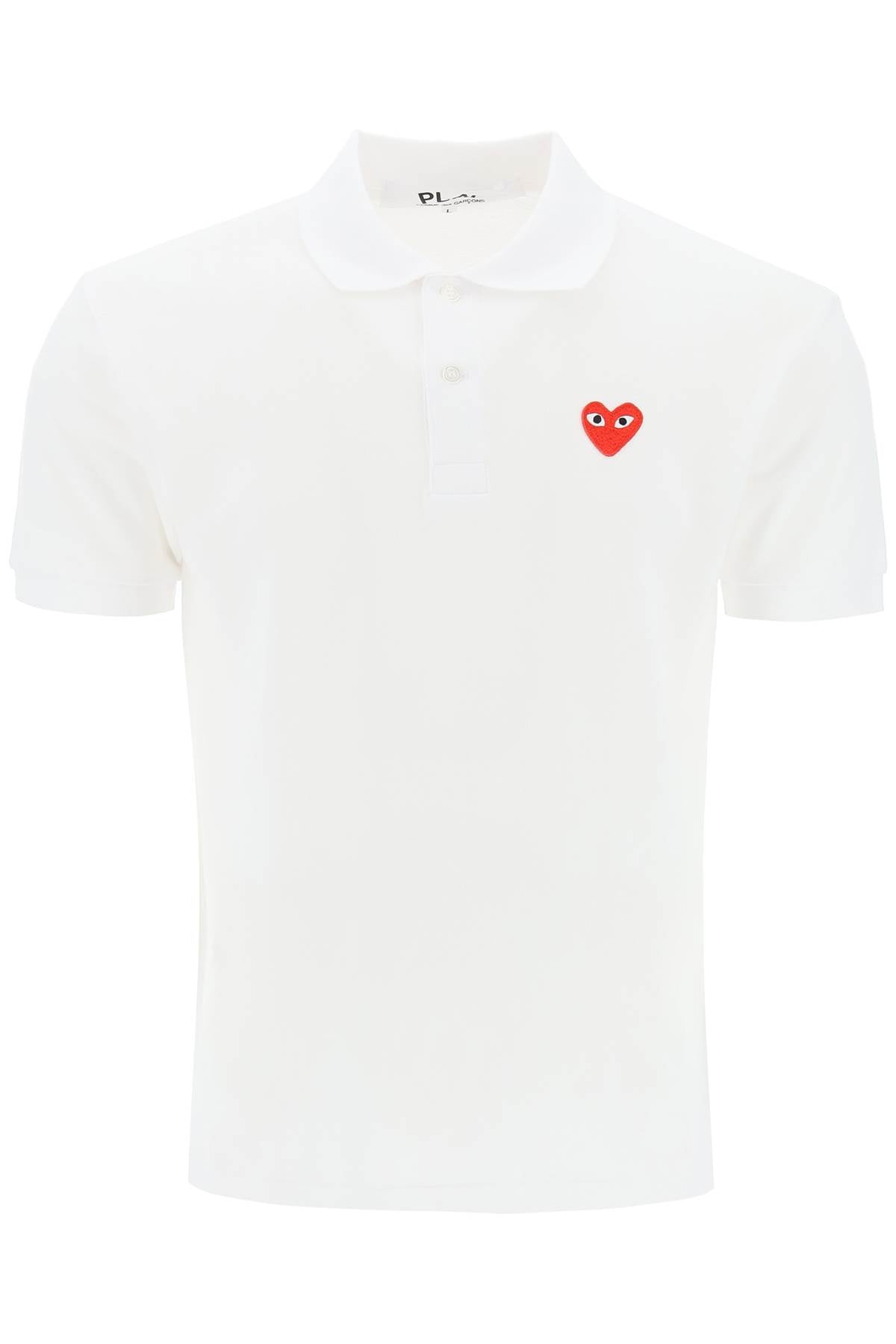 Heart Polo Shirt-men > clothing > t-shirts and sweatshirts > polo shirts-Comme Des Garcons Play-l-Bianco-Urbanheer