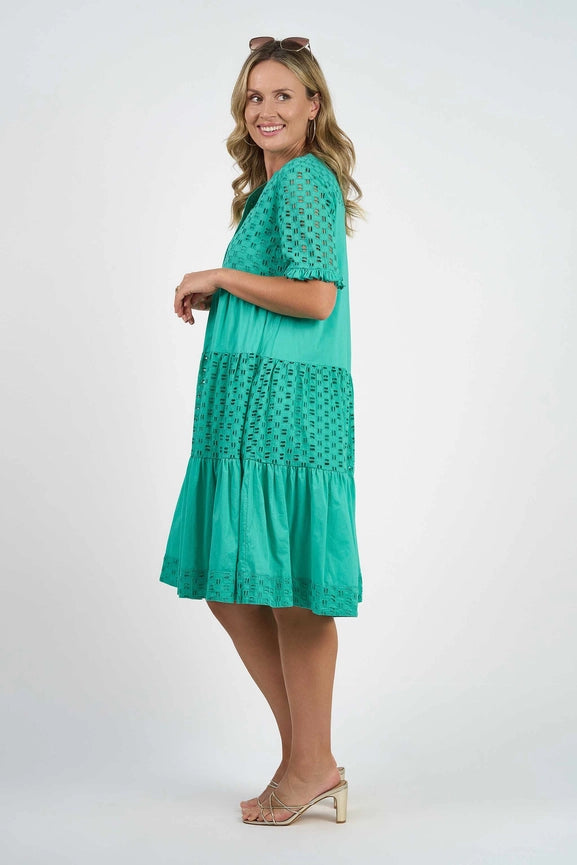 Heather Dress Luca Broderie-Dress-Naudic-XS-Green-Urbanheer