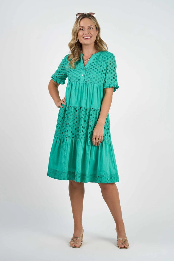 Heather Dress Luca Broderie-Dress-Naudic-XS-Green-Urbanheer