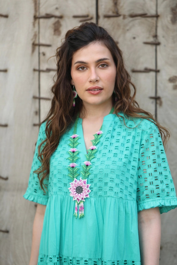 Heather Dress Luca Broderie-Dress-Naudic-XS-Green-Urbanheer