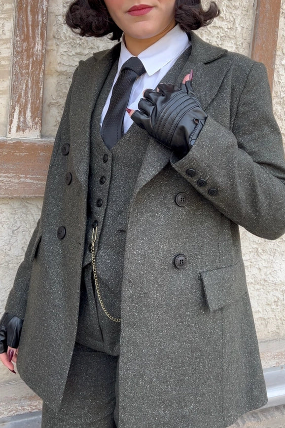 Heather Khaki Peaky Jacket-Jacket-Pivoine Signature-2-Urbanheer