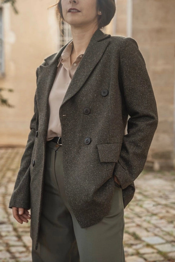 Heather Khaki Peaky Jacket-Jacket-Pivoine Signature-2-Urbanheer