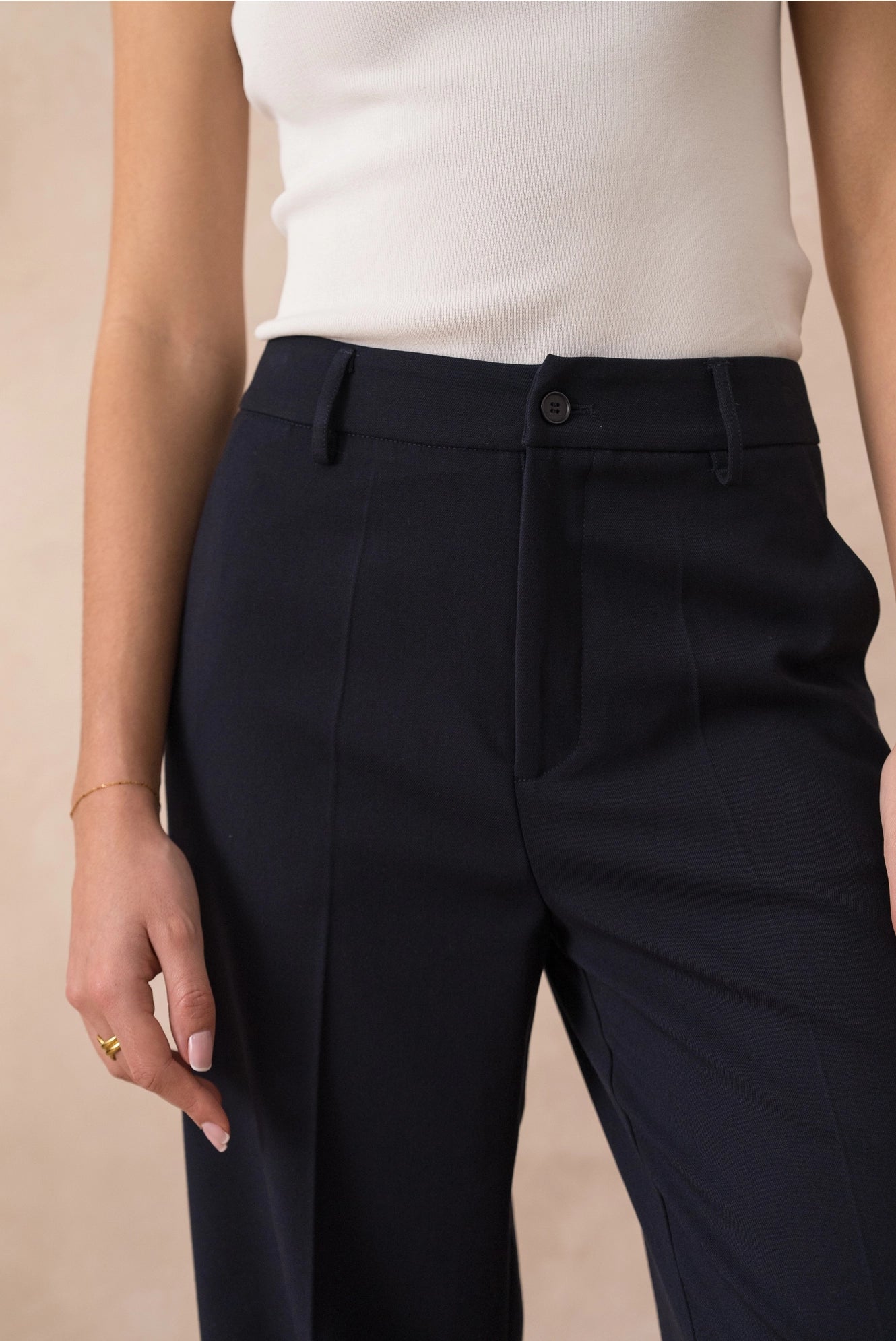[Heather] Wide-Leg Tailored Trousers