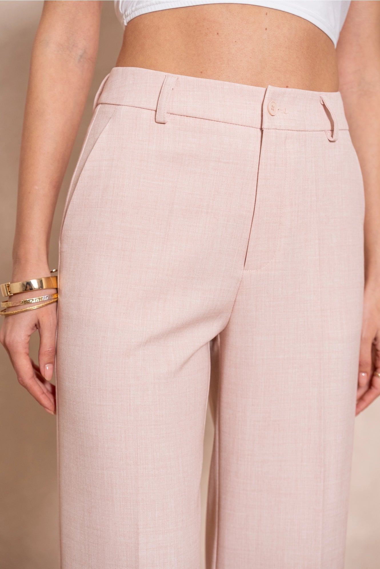 [Heather] Wide-Leg Tailored Trousers