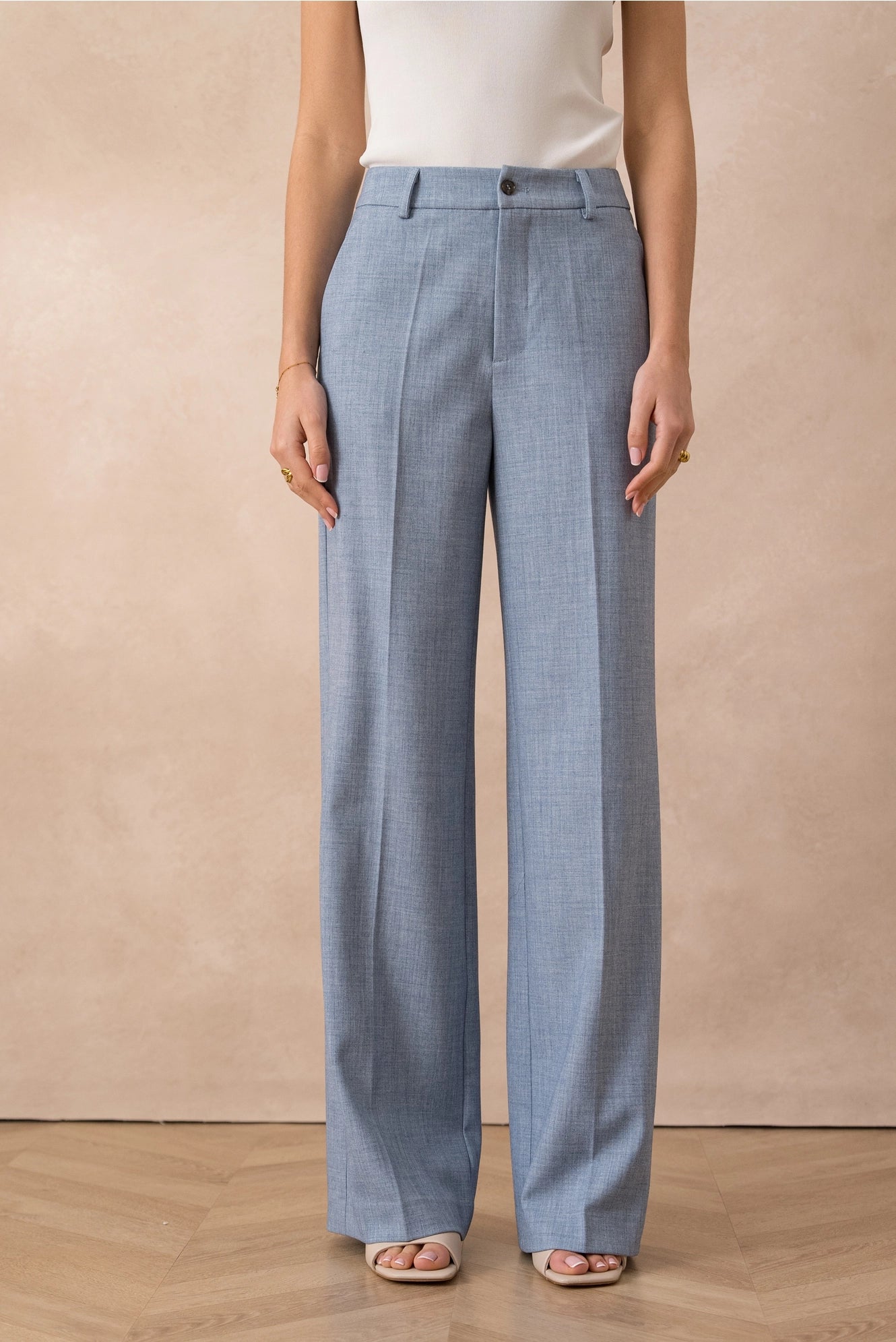 [Heather] Wide-Leg Tailored Trousers