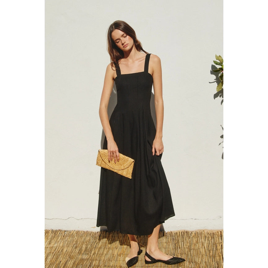Heaven Sent Seam Detail Maxi Dress BLACK-Dress-Dress Forum-S-BLACK-Urbanheer