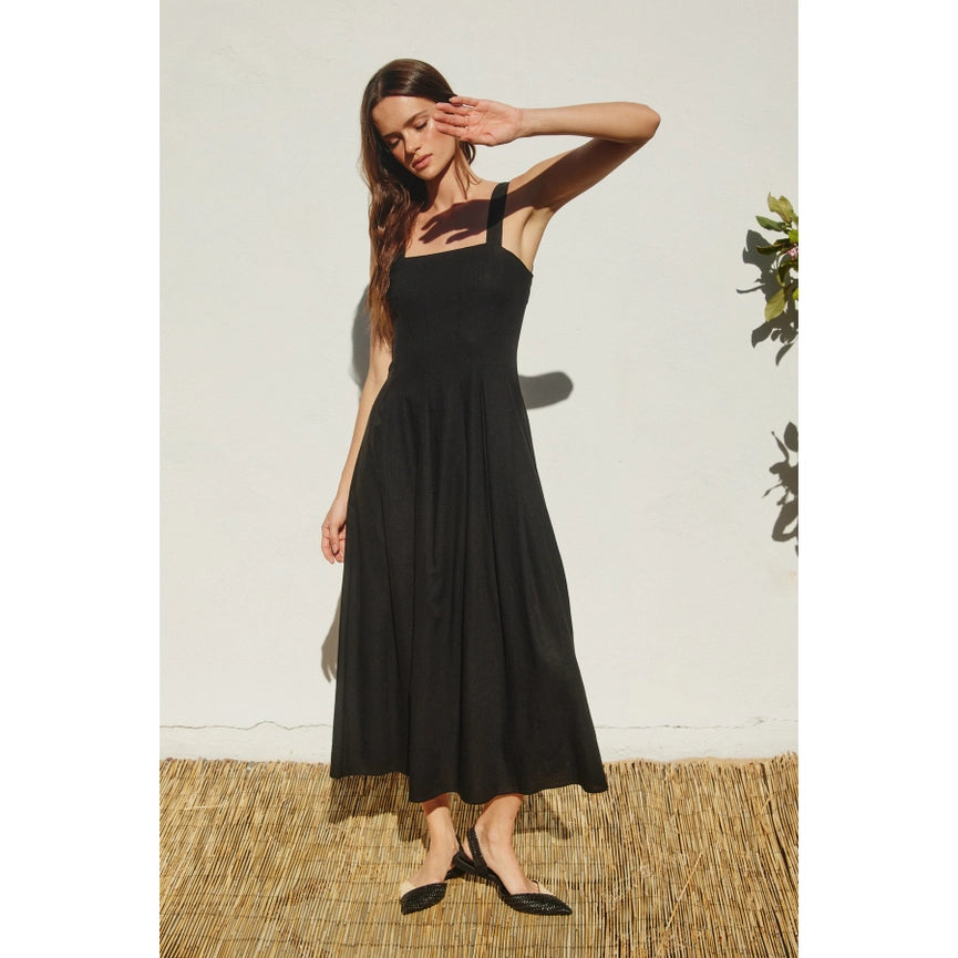 Heaven Sent Seam Detail Maxi Dress BLACK-Dress-Dress Forum-S-BLACK-Urbanheer