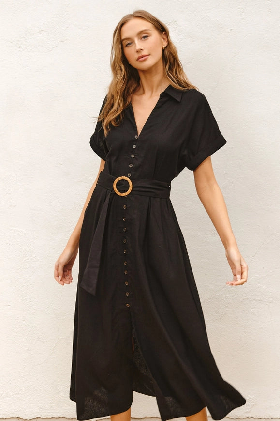 Heaven Sent Wicker Buckle Maxi Dress Black-Dress-Dress Forum-S-BLACK-Urbanheer