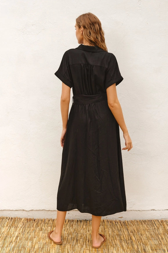 Heaven Sent Wicker Buckle Maxi Dress Black-Dress-Dress Forum-S-BLACK-Urbanheer