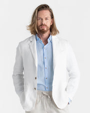 Heavyweight Linen Blazer Salvador in White-Blazer-MagicLinen-S-Urbanheer