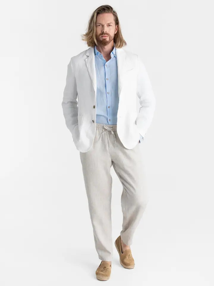 Heavyweight Linen Blazer Salvador in White-Blazer-MagicLinen-S-White-Urbanheer