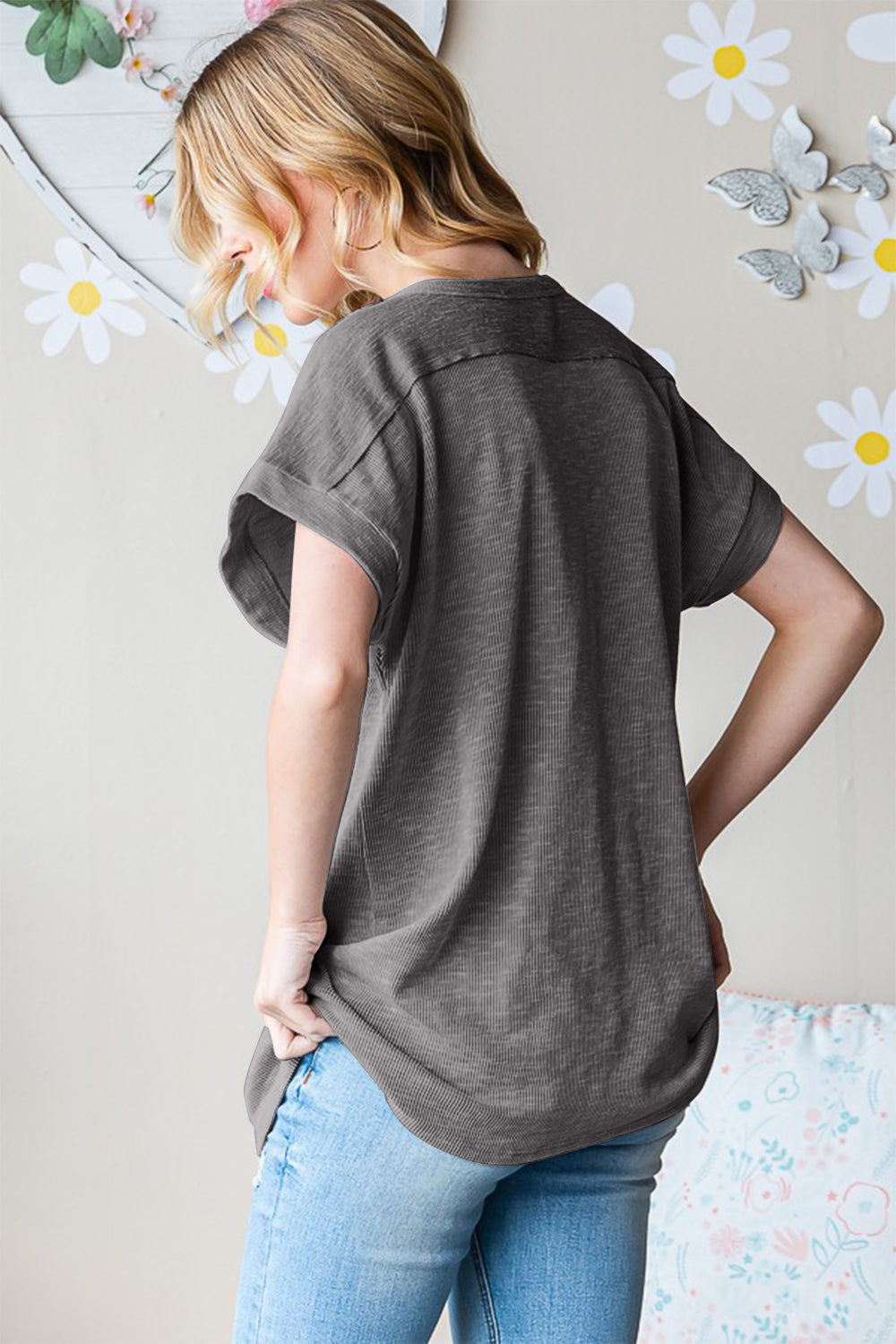 Heimish Full Size Short Sleeve Round Neck T-Shirt-Heimish-Charcoal-S-Urbanheer