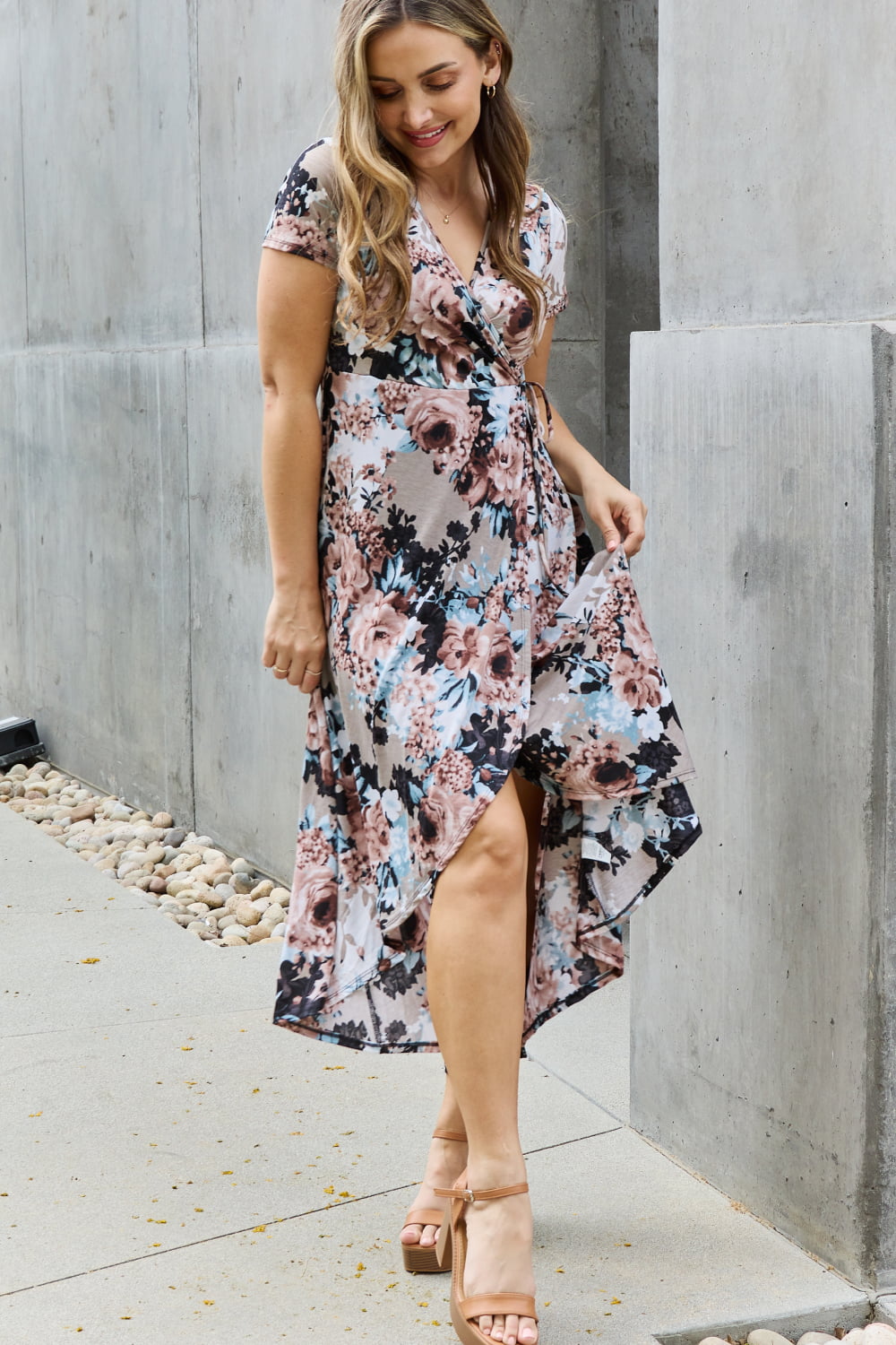Heimish Give Me Roses Full Size Floral Maxi Wrap Dress-Heimish-Floral-S-Urbanheer