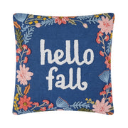 Hello Fall Embroidered Pillow-Pillow-Peking Handicraft-16 x 16 x 1.7 in (40.6 x 40.6 x 4.3 cm)-Urbanheer