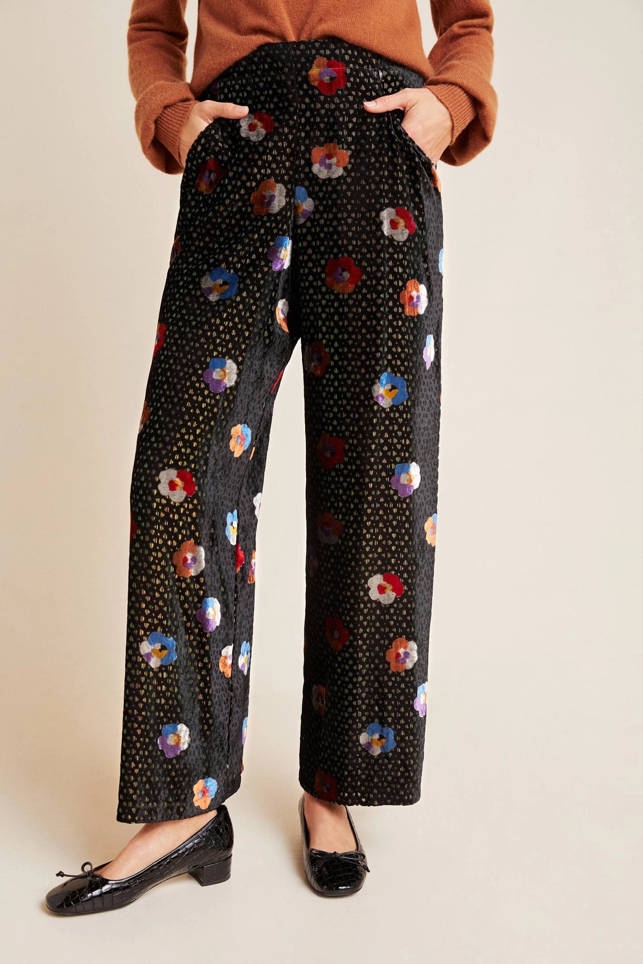 Hepburn Wide Leg Velvet Pant - Elektra Pansey