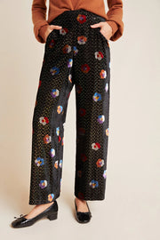 Hepburn Wide Leg Velvet Pant - Elektra Pansey