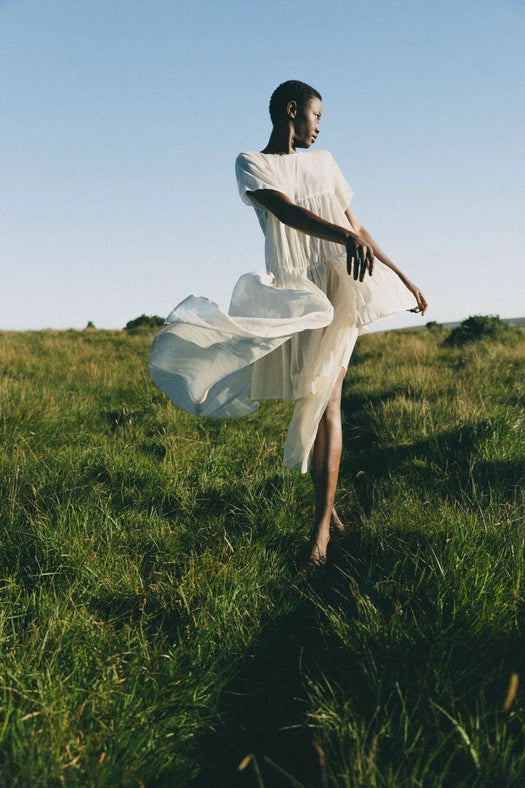 Her Own Hero Dress - with Round Frayed Neckline MILK-Dress-A Perfect Nomad-S-Urbanheer