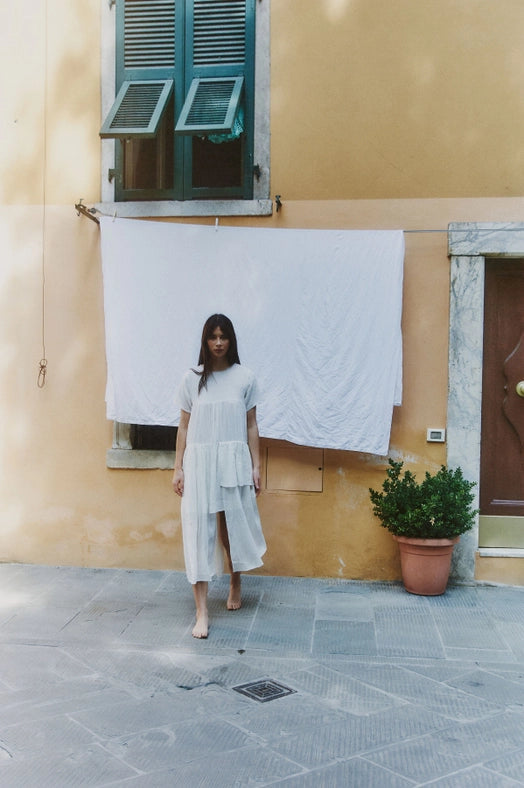 Her Own Hero Dress - with Round Frayed Neckline MILK-Dress-A Perfect Nomad-S-Urbanheer