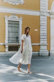 Her Own Hero Dress - with Round Frayed Neckline MILK-Dress-A Perfect Nomad-S-Urbanheer