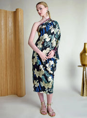 Hera Black One Shoulder Maxi Dress-Dress-Sandhya Garg-XS-Urbanheer