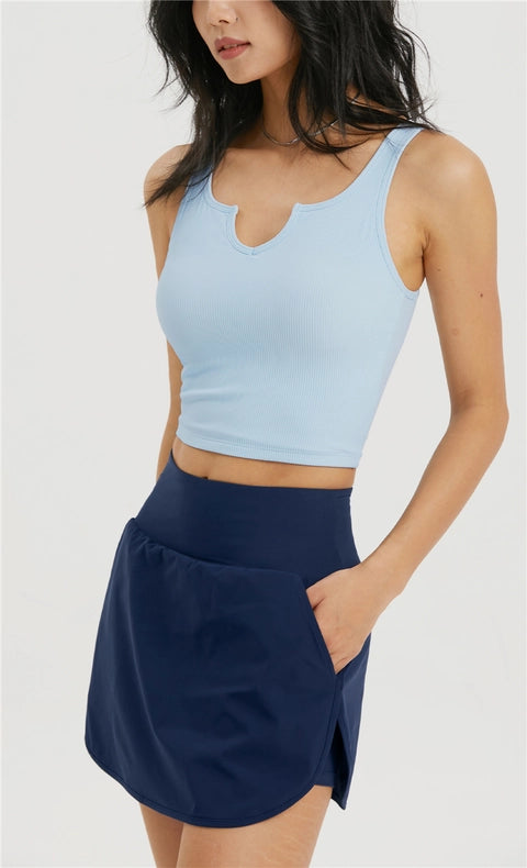 Hera Molded Cup Ribbed Everyday Tank Top Baby Blue-Tank Tops-91thelabel-S-Urbanheer